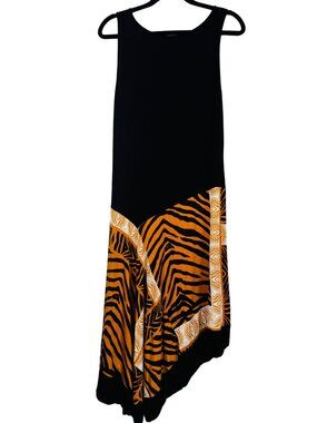 2/$30 Spense L Short -Sleeve Dress Viscose & Spandex Gold/Black